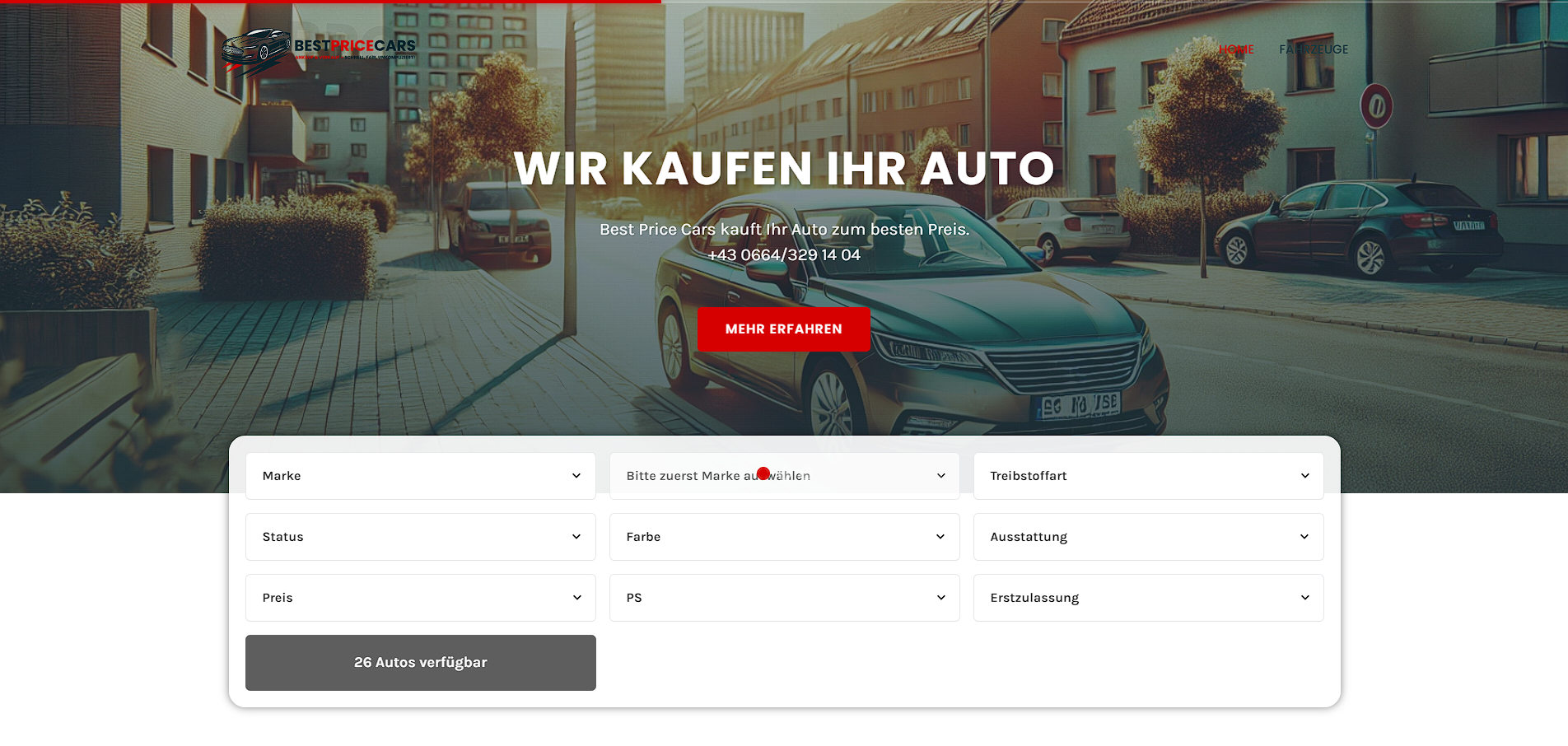Best Price Cars Autohandel Webdesign Wien - NextPuls Referenz