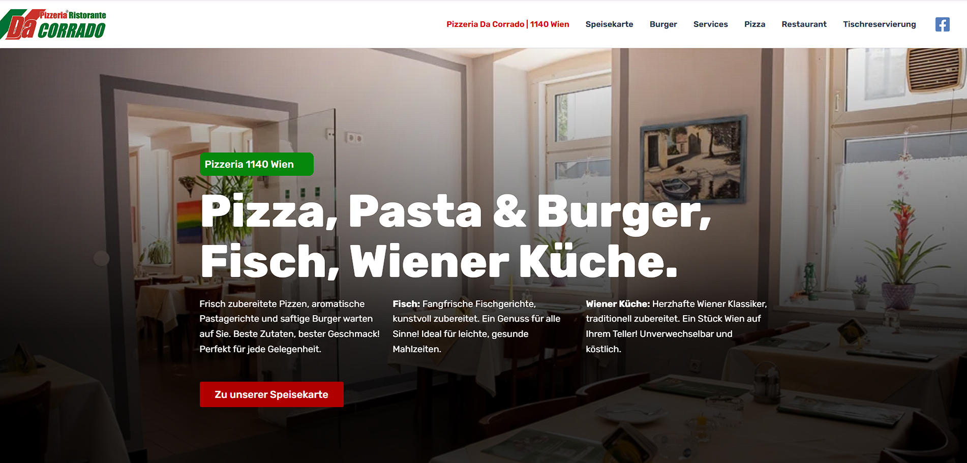 Pizzeria Da Corrado Webdesign Wien - NextPuls Restaurant Referenz